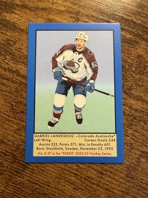 2022-23 Parkhurst Champions Gabriel Landeskog #R-37  51 Retro Mini-Parkie BLUE