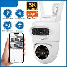 10MP5K HD Dual Lens WiFi IP Camera Tuya PTZ Wireless Video Human Detection Home 