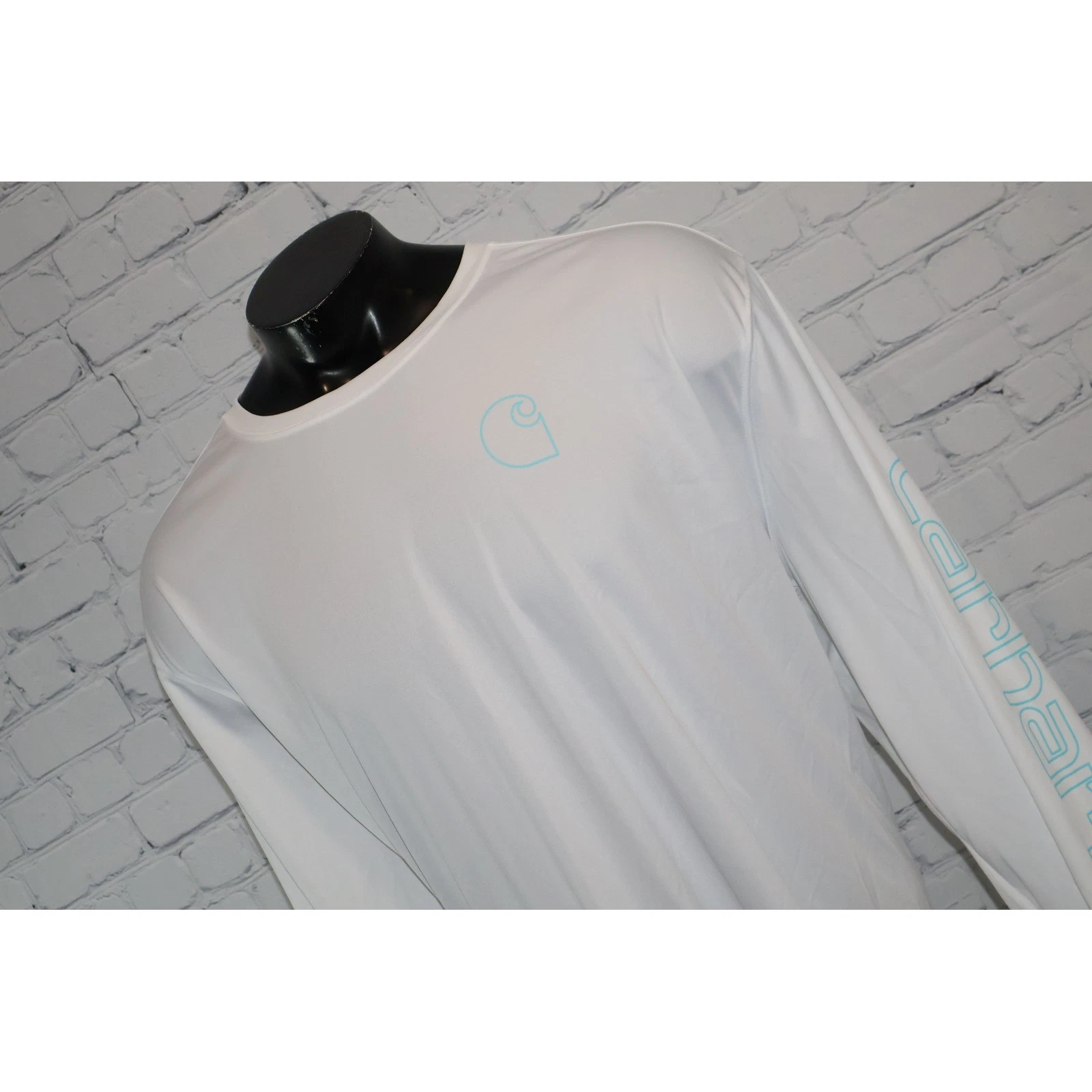 Carhartt Force Sun Defender Mens 4XL White Long Sleeve Graphic T-Shirt
