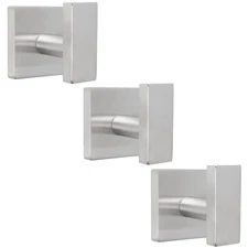 3 Pack Brushed Nickel Towel Hooks SUS 304 Stainless Steel Wall Mounted Hook
