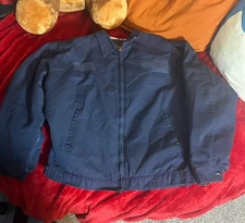 Vintage Red Kap Workwear Jacket Mechanic Quilted Lined 90s Collared Navy Blue XL