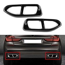 F�r BMW 7 Series G11 G12 16-18 Schwarz Edelstahl Auspuffblende Auspuff Abdeckung
