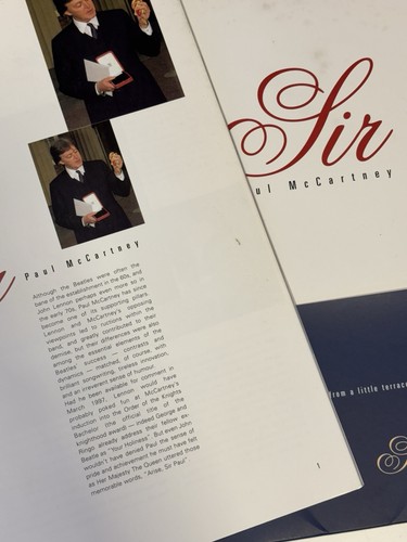 Sir Paul McCartney - Knighthood Limited Edition Book And Folder #788 of 1,500 - Picture 4 of 5