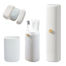Toothbrush Travel Case with Airflow Holes, Comes with Travel Essentials Soap ...
