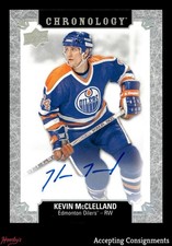 2018-19 Chronology Franchise History Autographs Kevin McClelland AUTO OILERS