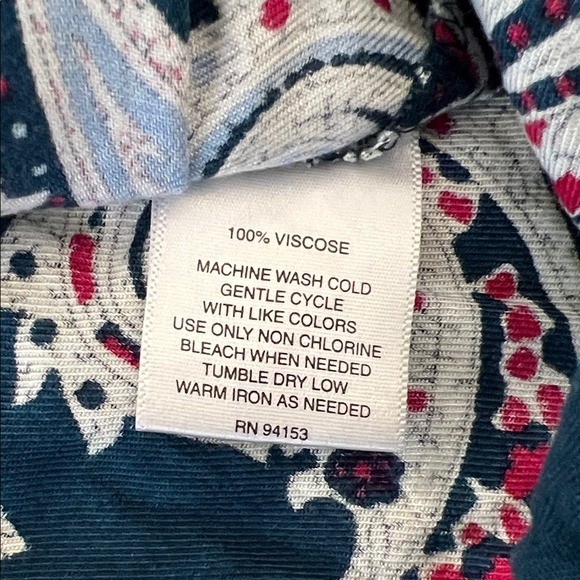 Hannah Blue and White Patterned Statement Long Sl… - image 6