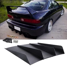 Rear Diffuser 4 Shark Fins Bumper Lip Splitter Lower Spoiler For Acura Integra L