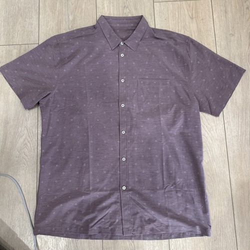 Vuori Bridge Shirt Mens 2XL Red Geometric Short Sleeve Button Up Adult V184
