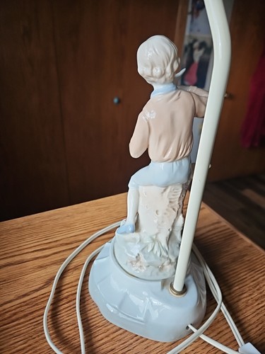 Vintage 21" Ardalt Lenwile Porcelain Victorian Boy Table Lamp Japan - Picture 7 of 18