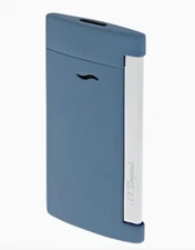 S.T. Dupont Slim 7 Lighter, Shark Blue & Silver, 027739 (27739), New In Box
