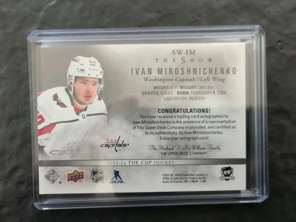 23-24 Upper Deck The Cup-Ivan Miroshnichenko-The Show Auto SW-IM - Image 2 of 2