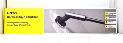 HOTO Cordless Spin Scrubber: 2.5 N·M torque, six brush heads, IPX7 rated - Open