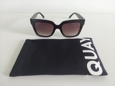 QUAY Women's Icy Matte Black Smoke Cat 3 Lens Tinted Sunglasses 75