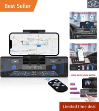 Multicolor LCD Bluetooth Car Radio: AM/FM Tuner with Fast Charging & Remote