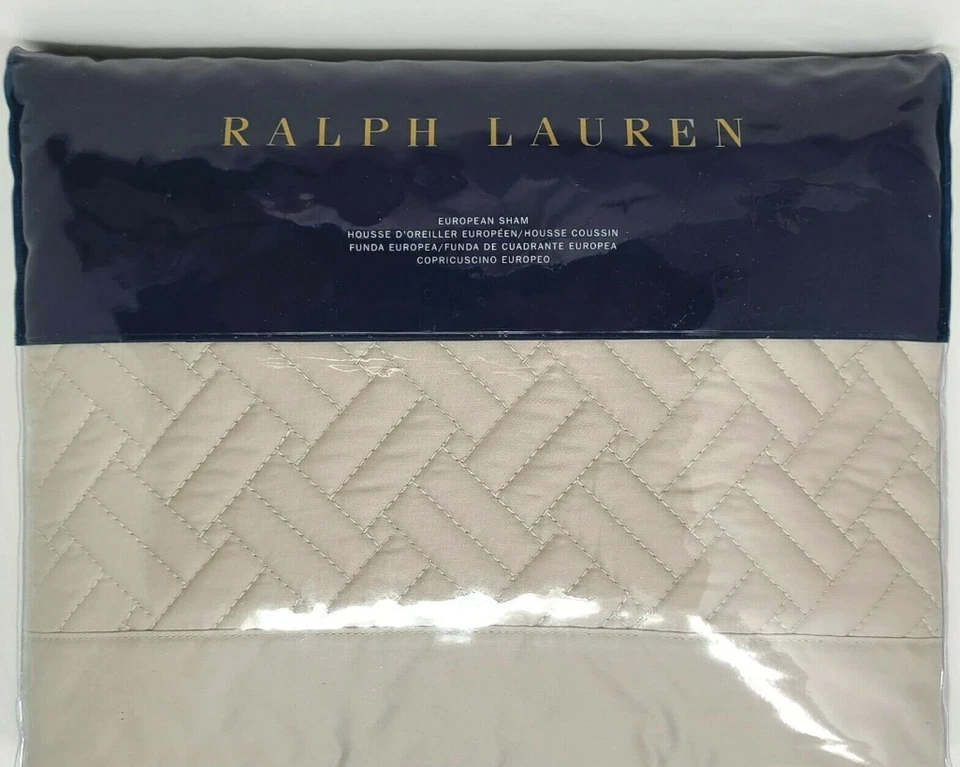 Ralph Lauren Greenwich выстеганная Euro подушка Sham - винтажное серебро - розничной $145 - Изображение 2 из 4