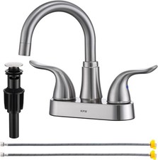 Bathroom Sink Faucet 2/3 Hole Brushed Nickel Centerset 4 Inch Bathroom Sink