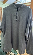 SHANGHAI TANG GRAY LINED COTTON L/S SWEATER MENS XXL