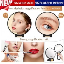 10/20/40x Double Magnifying Mirror Travel Hand Mirrors w/ Handle Handheld Mirror