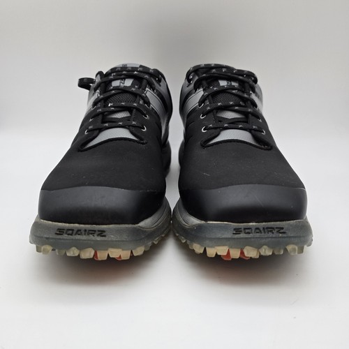 Sqairz Speed Waterproof Golf Shoes Black Gray Leather Soft Spike (Mens 11) - Picture 4 of 11