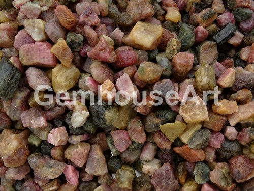 500 Cts Natural Multi Color Tourmaline Crystal Gem Rough loose Gemstone lot - Picture 5 of 12