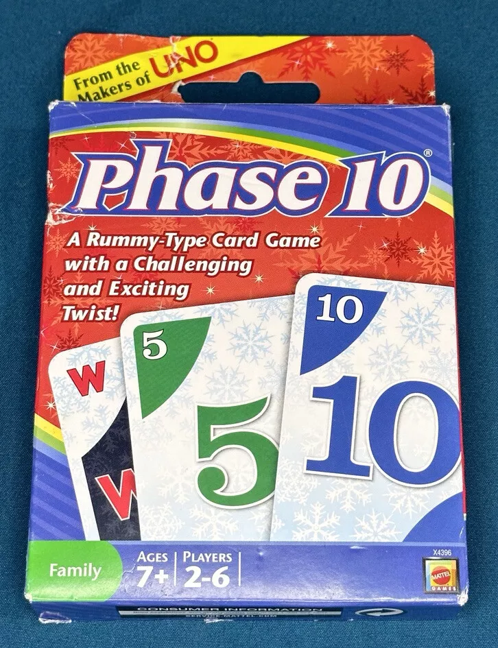 Mattel Games Phase 10 Card Game  Phase 10 card game, Card games, Rummy