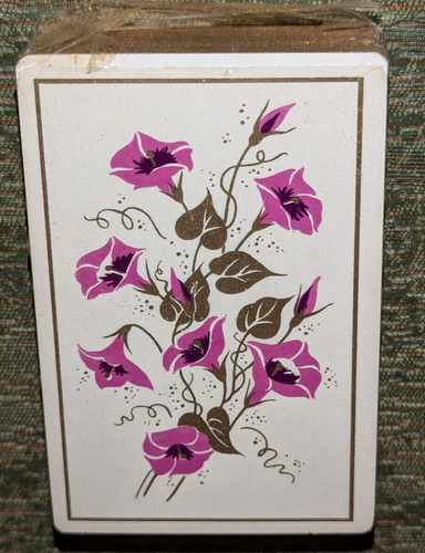 Vintage Morning Glory Floral Purple Flowers, Green Tendrils Playing Cards Deck - 第 6/6 張圖片