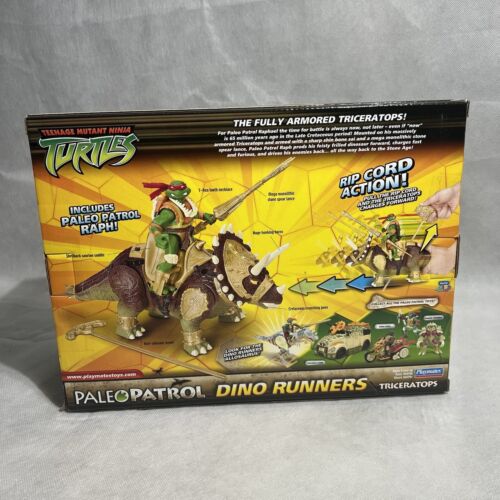 2003 Ninja Turtles TMNT Paleo Patrol Dino Runners Triceratops 2006 RARE SEALED - Picture 3 of 14
