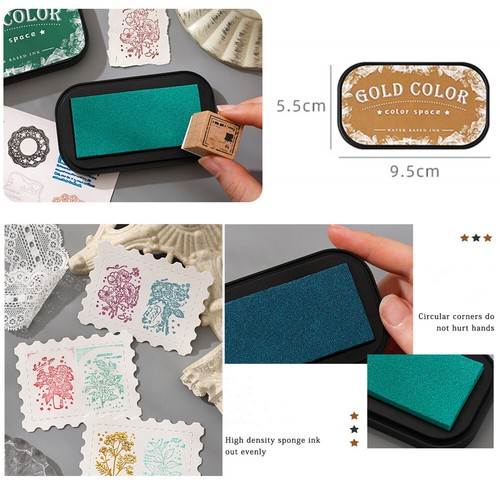 Ink Pad 12 Color Rubber Stamp for Craft Scrapbook Paper Wood Fabric Finger Print - Picture 5 of 19