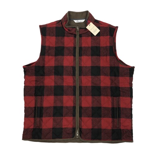 Peter Millar Crown Essex Shetland Wool Quilted Plaid Vest Men's XL NWT $278