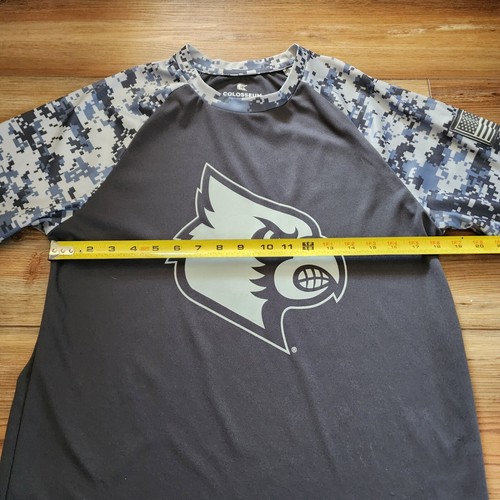 Louisville Cardinals Shirt Mens M Gray Performance Long Sleeve Military Camo - Picture 7 of 10