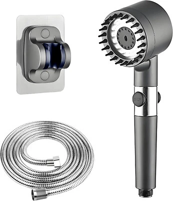 HOT！3 Modes Shower Head with Filter High Pressure Water Saving Massage Scalp UK