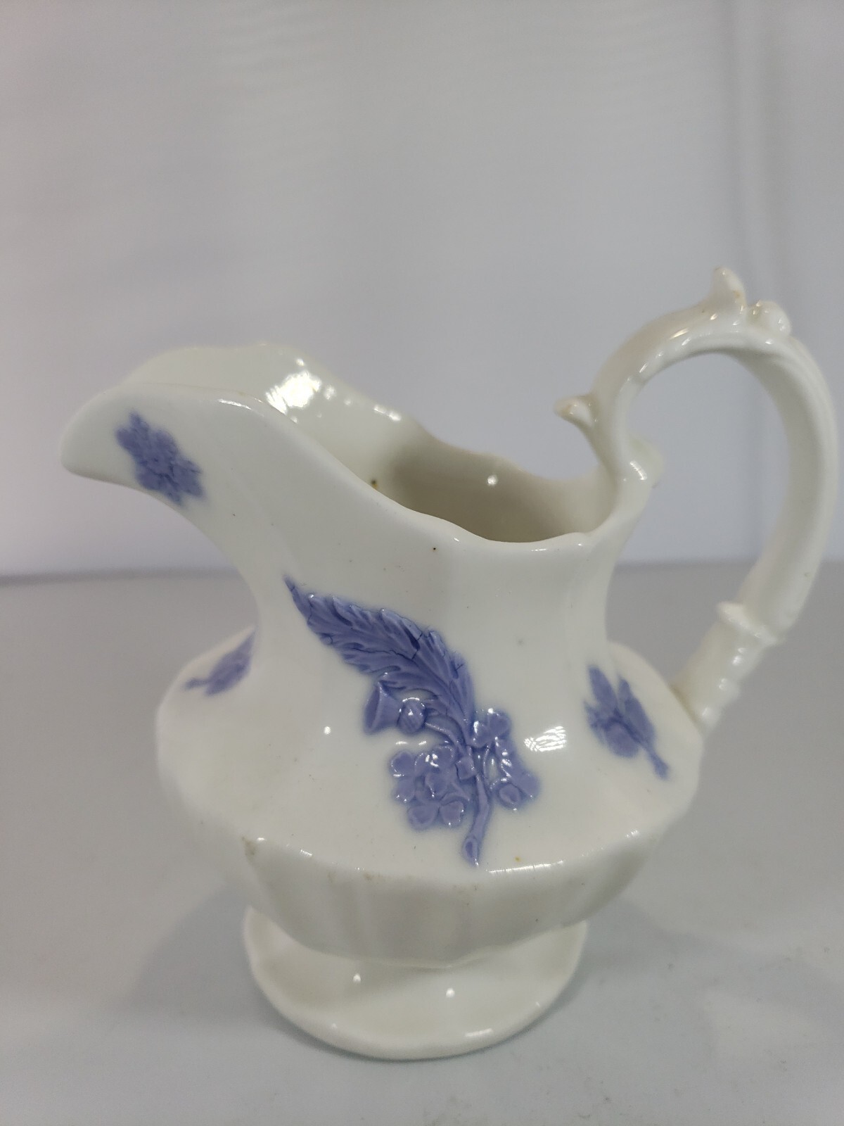 Antique Chelsea Ware Staffordshire Creamer Semi Porcelain Sprig 
