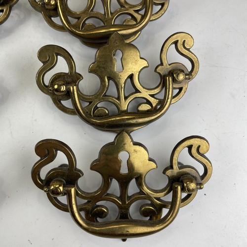 Set of 10 Keeler Brass Co KBC Colonial Keyhole Drawer Pulls N15582 3” Centers - Picture 3 of 8
