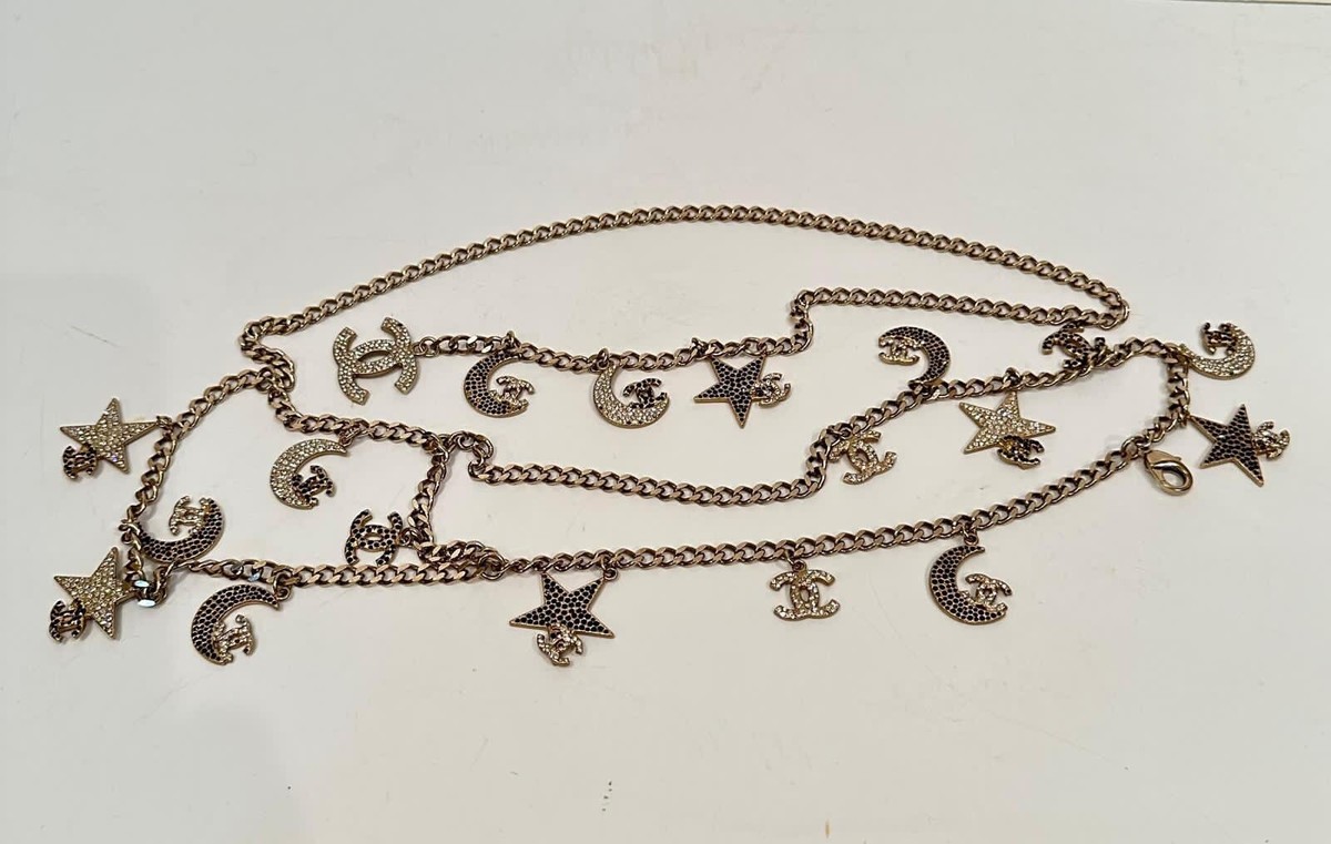 Rare Chanel 08P 2008 Spring Runway Stars Moon Gold Crystals  display picture 2