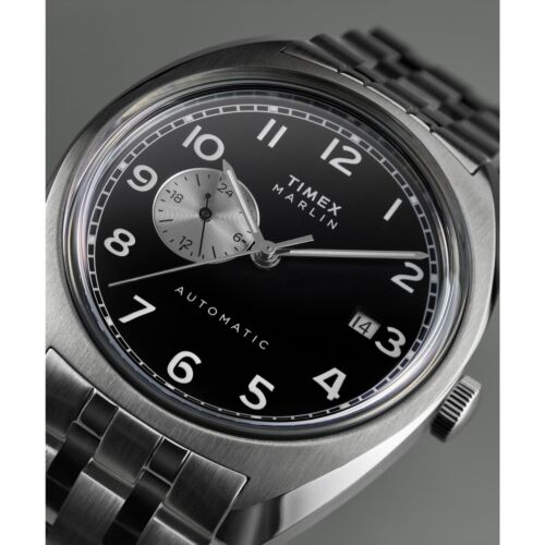 Timex TW2W58800 MARLIN AUTOMATIC 39mm schwarz silber Edelstahl Herren Uhr NEU - Bild 7 von 10