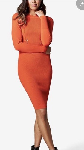 karen millen eyelet Orange Knitted 
