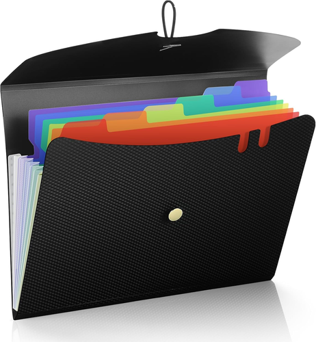 7 Pocket Expanding File Folder, Premium Accordion File Organizer with Bungee Clo