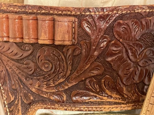 Old Westen Leather Holster gun belt Hand-made Cowboy Revolver, Pistol - Picture 12 of 18
