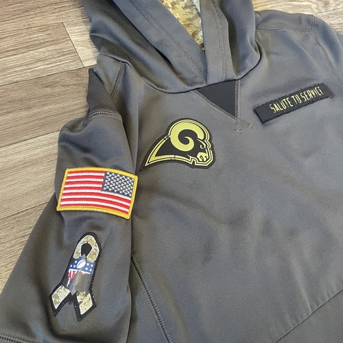 Nike Los Angeles Rams Salute To Service Hoodie Sweatshirt Youth Medium Camo - Picture 7 of 8