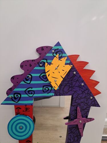 One-of-a-Kiind Handcrafted Colorful Walll Art with Mirror Wood - Picture 3 of 4