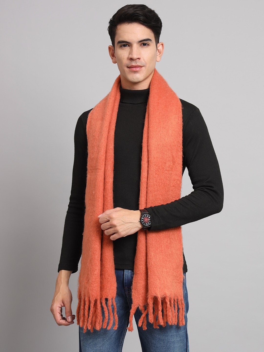 Large Fluffy Wool Tassel Blanket Scarf