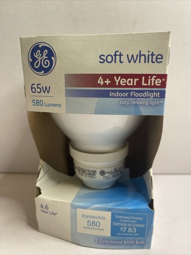 GE 65 Watt Soft White Light Bulb - BR30 580 Lumens - Picture 3 of 6