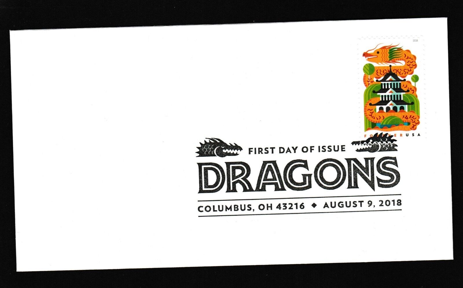 Ranking TOP12 US Quality inspection 5310 Dragons Orange BWP Dragon FDC 2018