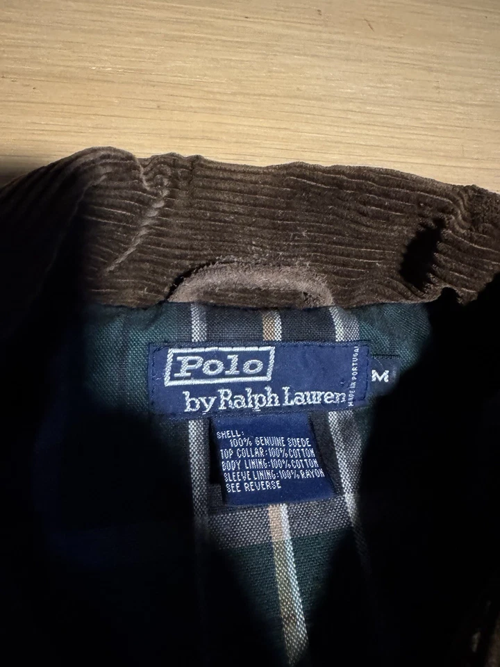 Polo Ralph Lauren Brown Leather Trucker Jacket RRL Coat Roughout Suede Type 1 2 - Image 2 of 4