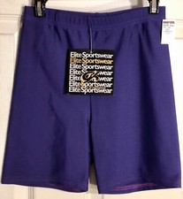 GK WORKOUT SHORTS LADIES X-SMALL PURPLE NYLON/SPANDEX DANCE CHEER GYMNASTICS XS