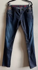 Desigual Women's Embroidered Slim Fit Jeans Size 32 17D2664 Y2K EUC