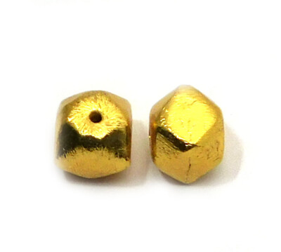 10 PCS 10MM HEXAGON BRUSHED BEAD 18K GOLD PLATED 796 UFL-471