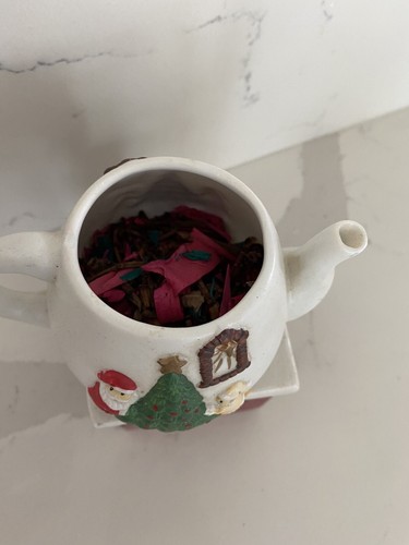 Vintage Ceramic Tea Pot Potpourri Bowl Tealight Candle HOLDER Holiday Santa Xmas - Bild 4 von 5