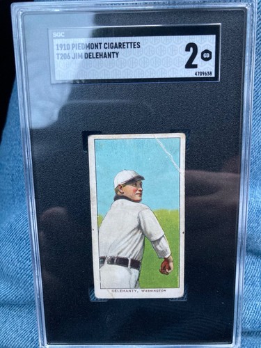 1910 Jim Delehanty Piedmont T206 - 350 Back - Washington Senators - Vintage - Picture 3 of 6