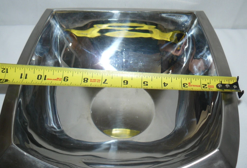 Yamazaki Signature Collection Bowl 18/10 Stainless Steel Figural Square Shape - Image 2 of 4